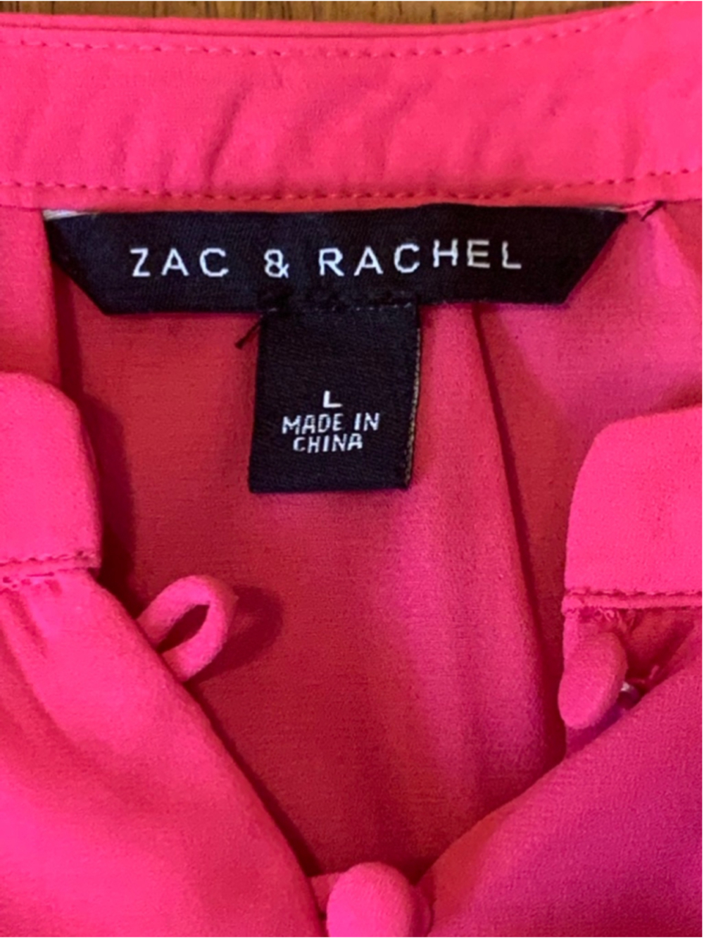 Zac & Rachel Top Large Fuchsia Hot Pink Ruffle Flutter Sleeves - Picture 2 of 7